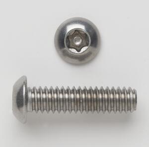 10-24 X 1-1/2 BUTTON HEAD TORX WITH PIN TAMPER PROOF SECURITY SCREW 18-8 STAINLESS STEEL